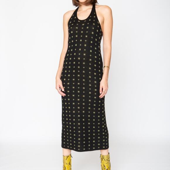 Callahan Vickie Halter Knit Midi Dress in Black Size X-Large Gently Used - Picture 1 of 5
